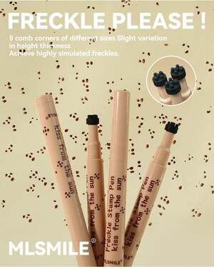 MLSMILE Freckle Stamp Pen Natural Fake Freckles Waterproof Long Lasting 3D Freck